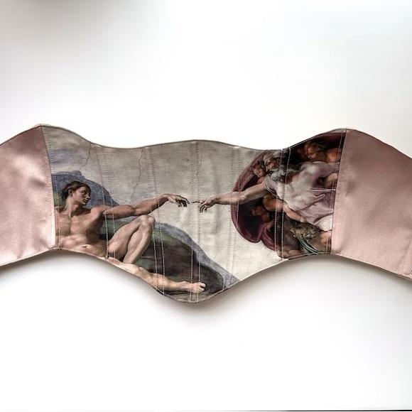 Under Bust Renaissance Corset Inspired by The Creation of Adam - Picture 2 of 7